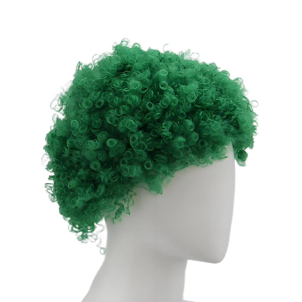 Vibrant Bright Green Fluffy Thick Spiral Curly Synthetic Wig Party Cosplay Stage Vibrant Personality