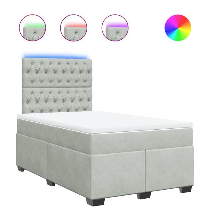 Maison Exclusive - Sommier à lattes de lit et matelas gris clair 120x190cm velours
