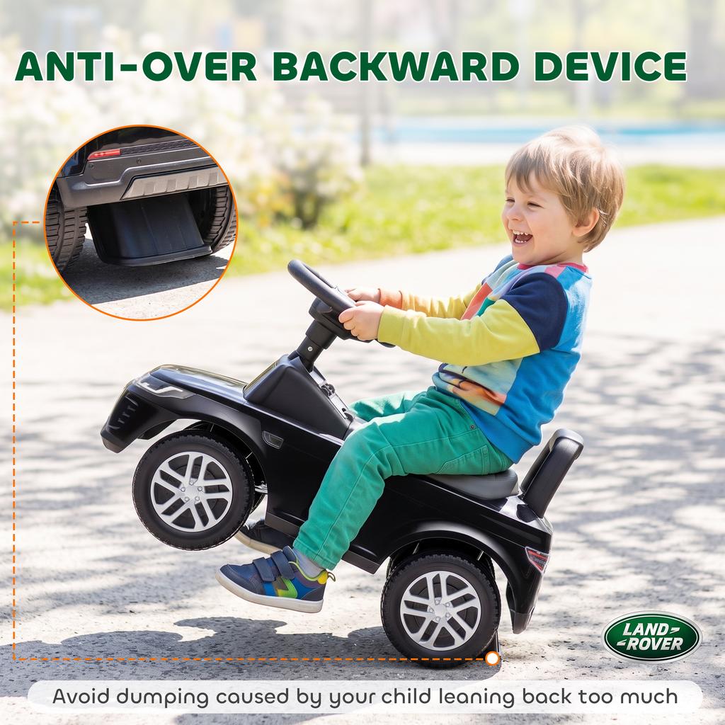 Land Rover Licensed Toddler Ride On Car with Horn, Engine Sounds, Under-Seat Storage, for 18-36 Months, Black