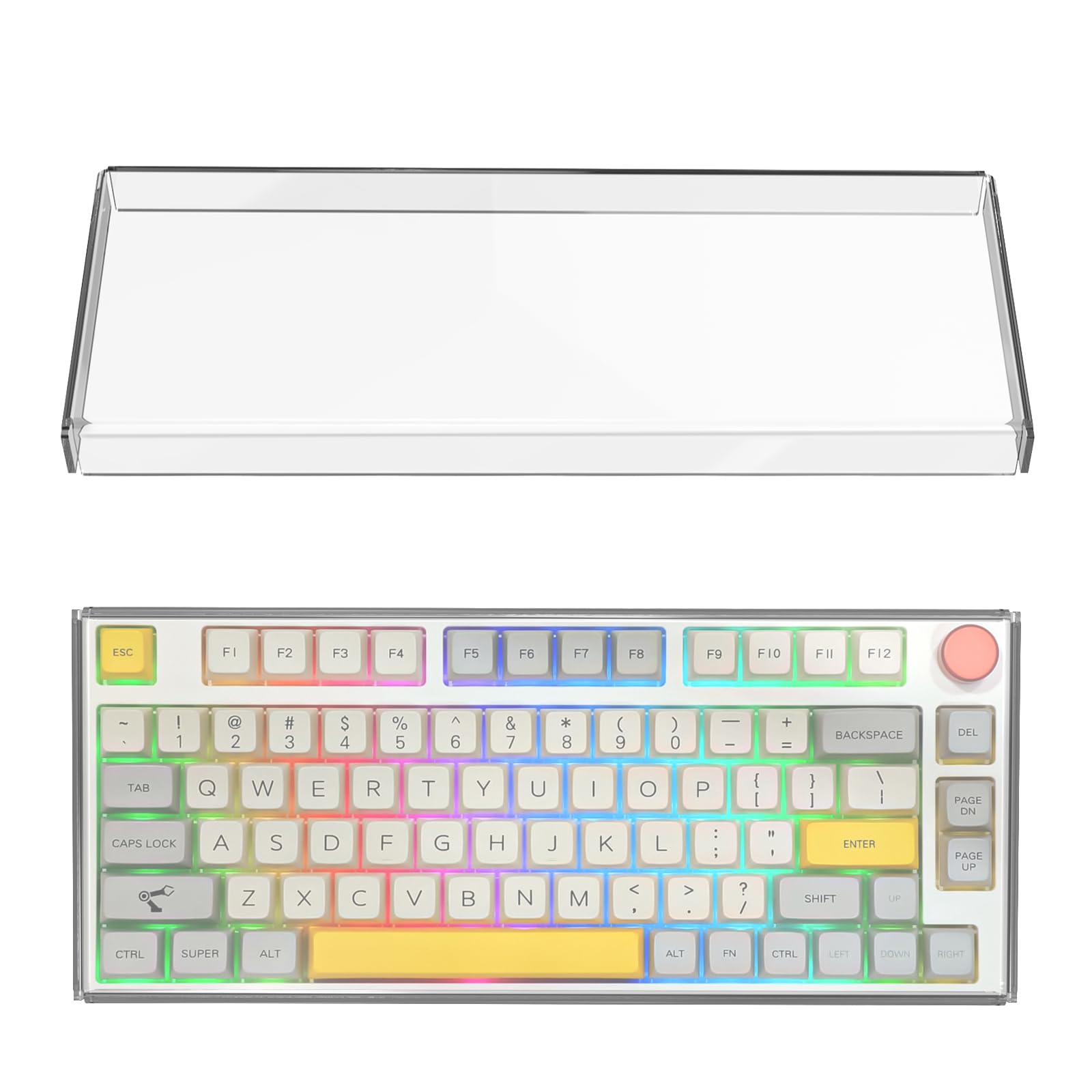 

Geekria 75% Knob Keyboard Dust Cover, Clear Acrylic Keypad Cover for 84-Key Computer Keyboards, Compatible with Keychron Q1 HE, Q1 Max, Q1 Pro, and