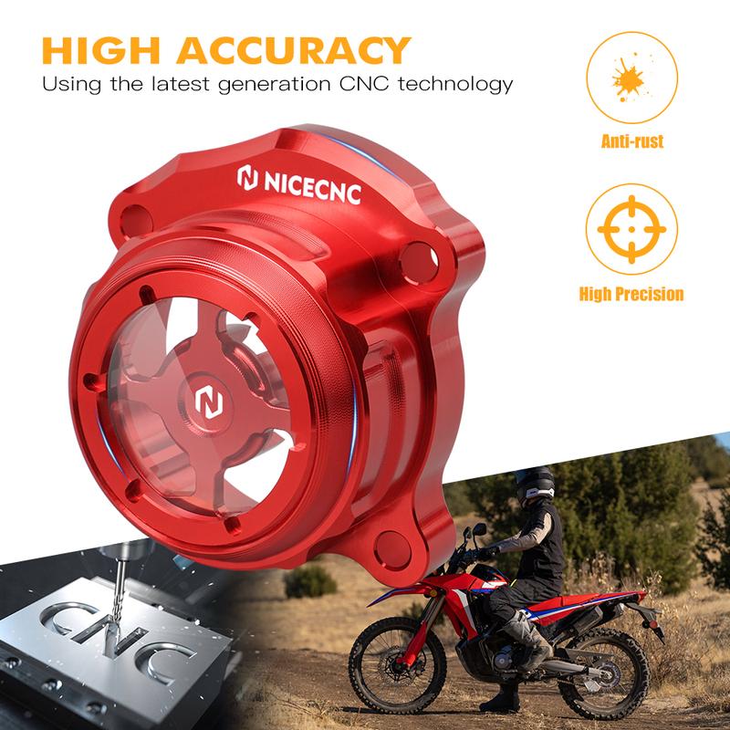 For 2017-2021 Honda CRF250L/Rally Transparent Engine Oil Filter Cover Cap for Honda CRF300L/Rally 2021-2023 CRF250L 2013-2016