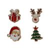 Santa Claus Asymmetrical Stud Earrings - Cute Cartoon Design for Women, European & American Fashion