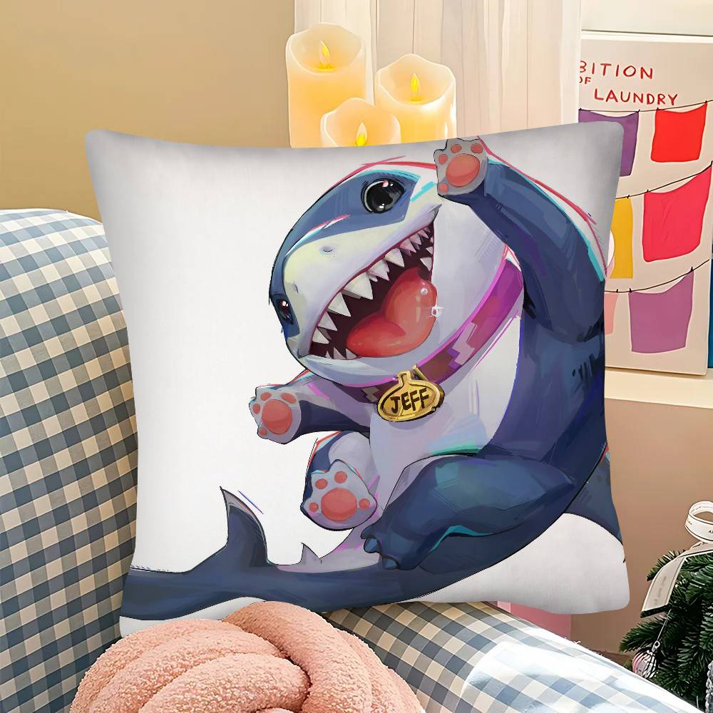 Pc JJeff The Land SShark Pillow Case Fashion Square Pillowcase Bedroom Sofa Room Ins Decoration Leisure