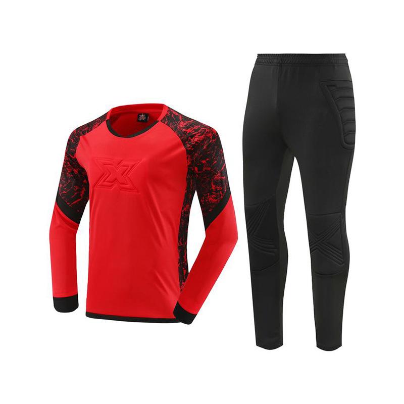 Kids Goalkeeper Uniform Boys Goalkeeper Jersey Doorkeepers Long Sleeve Sponge Protective Football Uniform For Children's