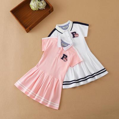 Girls Baby Dresses Kids Casual POLO Dresses 2023 New School Clothes Short Sleeve Summer Children's Clothing Little Girl