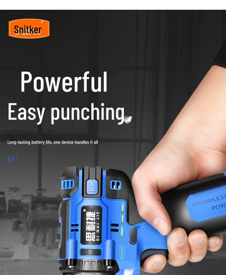 16.8V Brushless Handheld Electric Drill & Screwdriver with Adjustable Torque