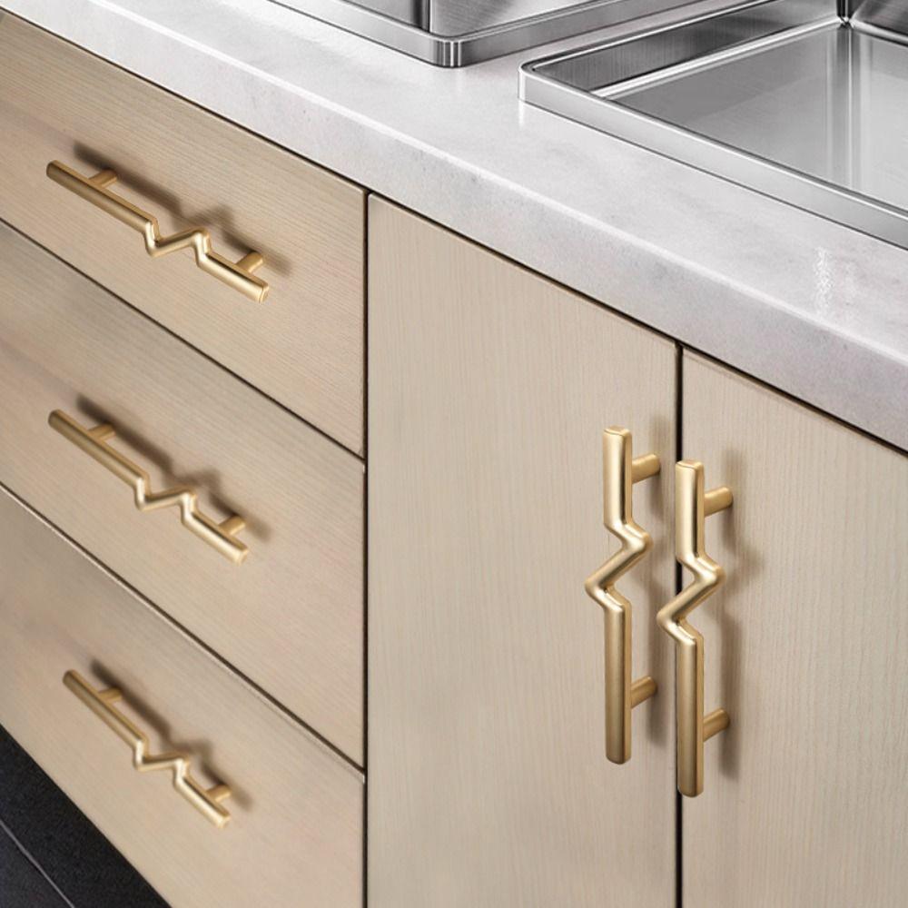 2pcs Modern Cabinet Handles Simple Drawer and Cabinet Drawer Knobs  Wardrobe Doors