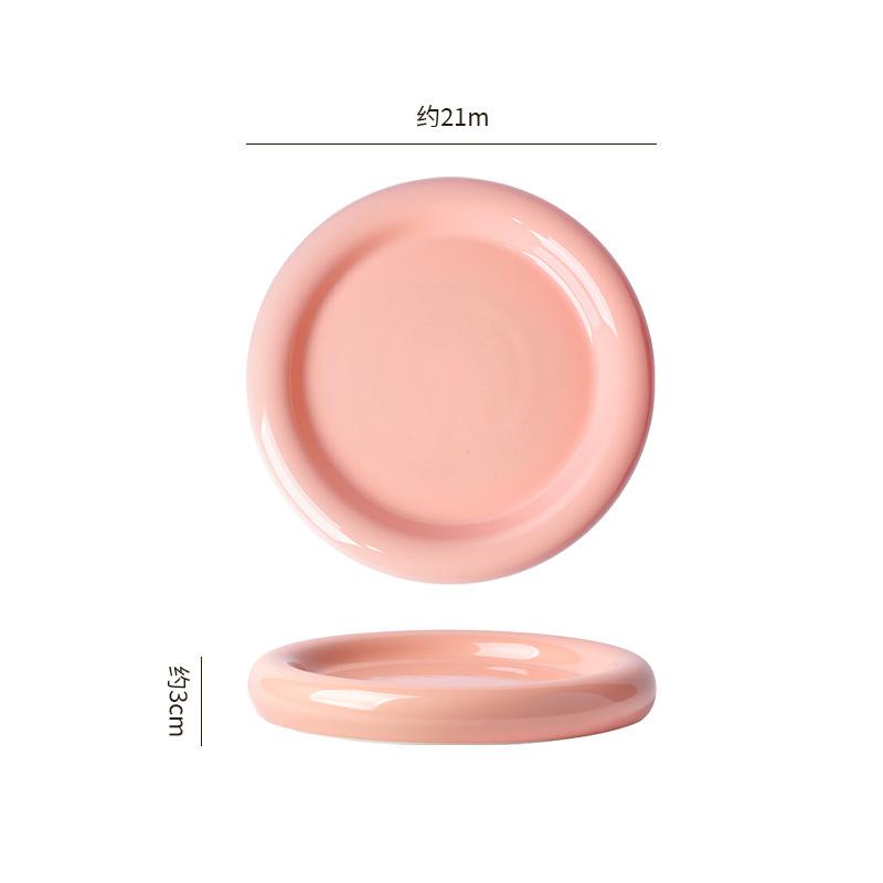 

Creative and Unique Donut Ceramic Steak Plate Restaurant Hotel Tableware Round Ceramic Western-style Plate Cooking Dish Kitchen