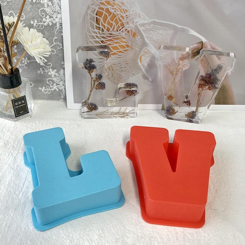 3D A~Z Letters Silicone Molds Epoxy Resin Mold DIY Crafts Polymer Clay Plaster Mold DIY Candle Handmade Soap Tools