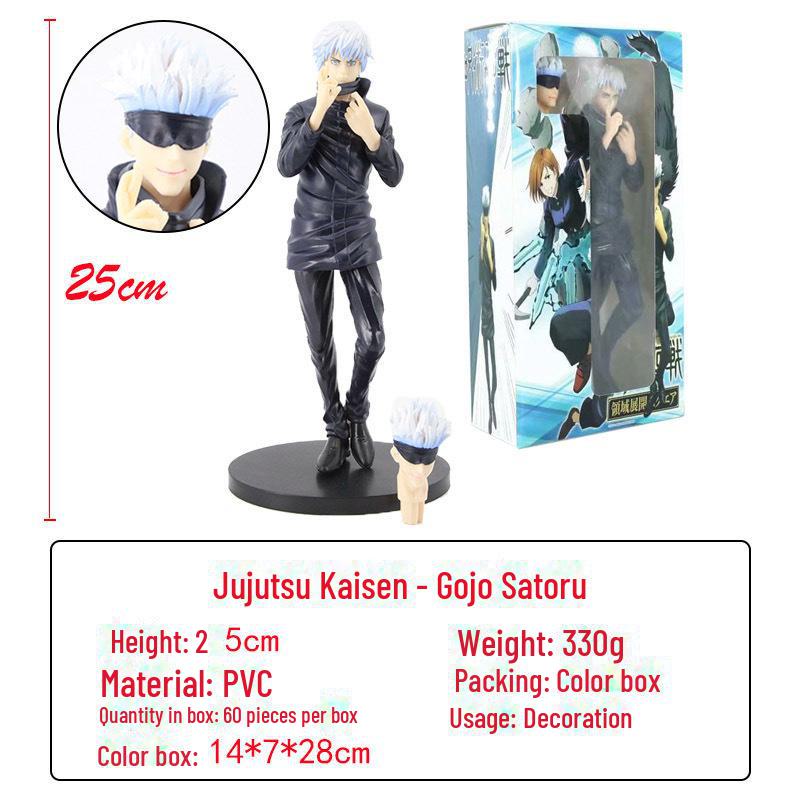 

Набор фигурок дзюдзюцу кайсэн: Кугисаки, Годзё, Фушигуро со сменными головками, коллекционные фигурки в коробках.