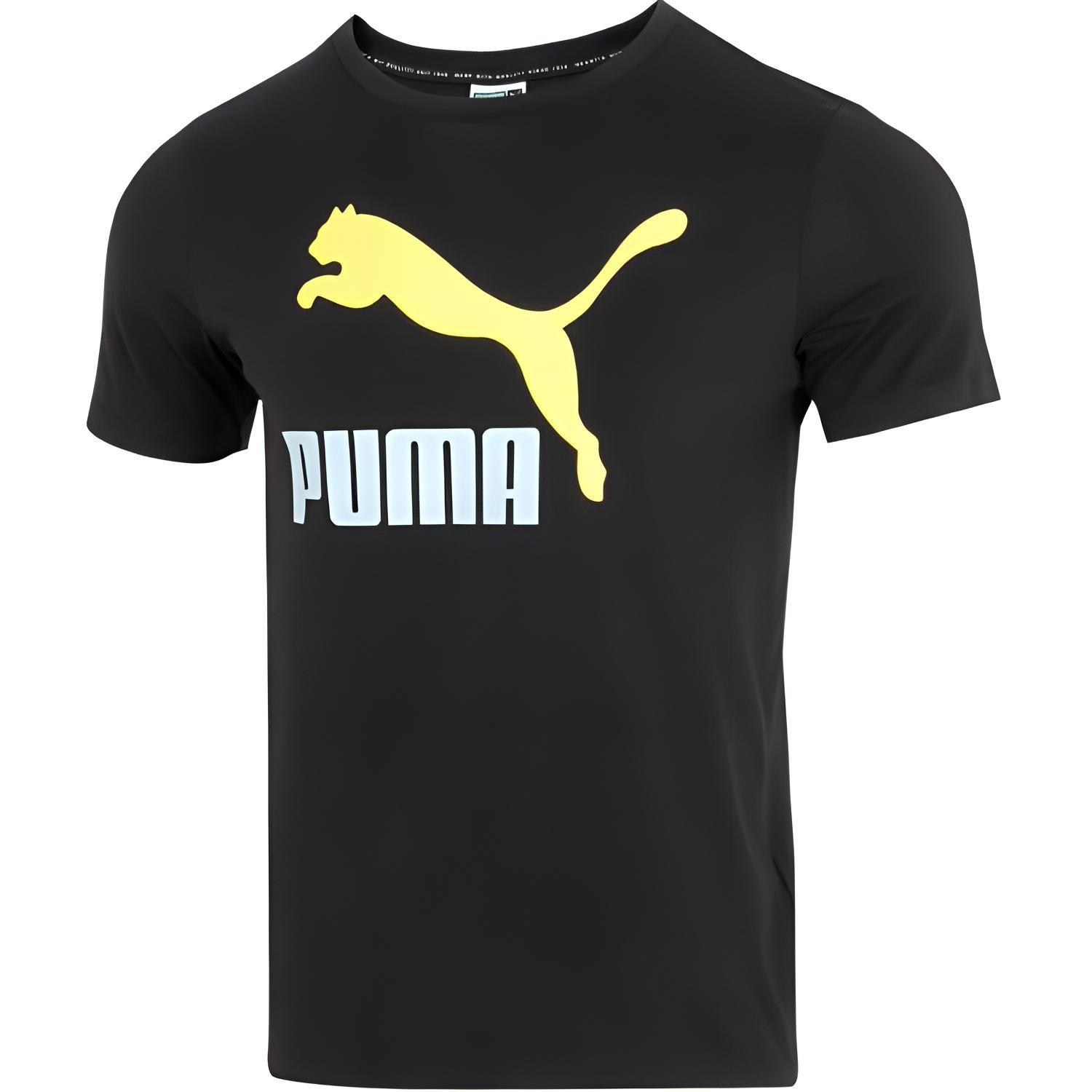 PUMA Classics Logo T-shirt  Black  Men s 621980-74 M