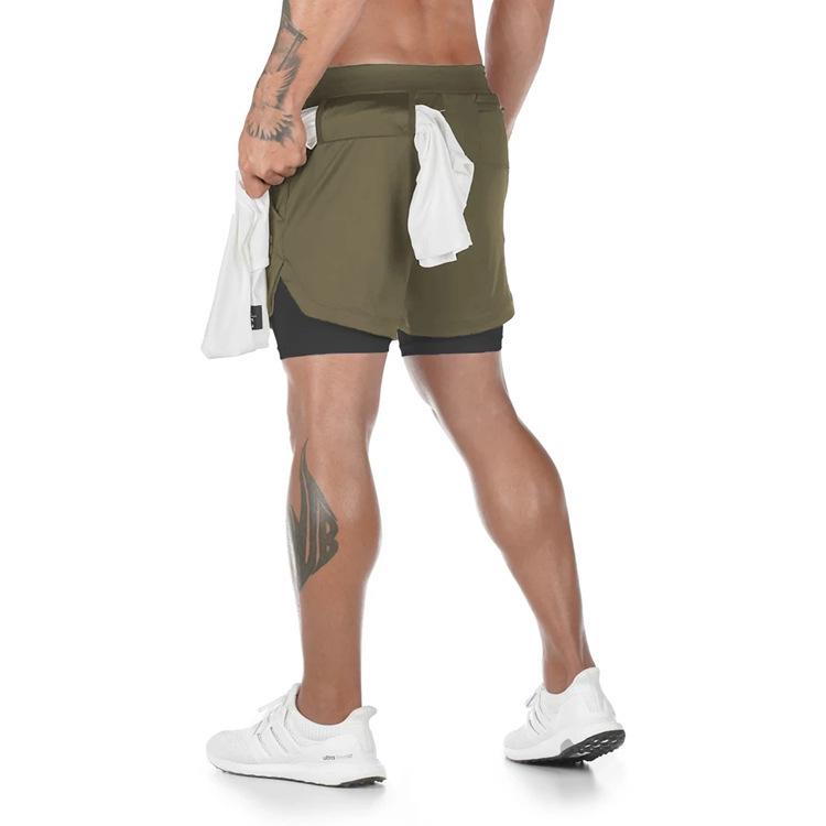 Men's Quick-Dry Double-Layer Summer Sports Shorts for Running, Basketball, and Training