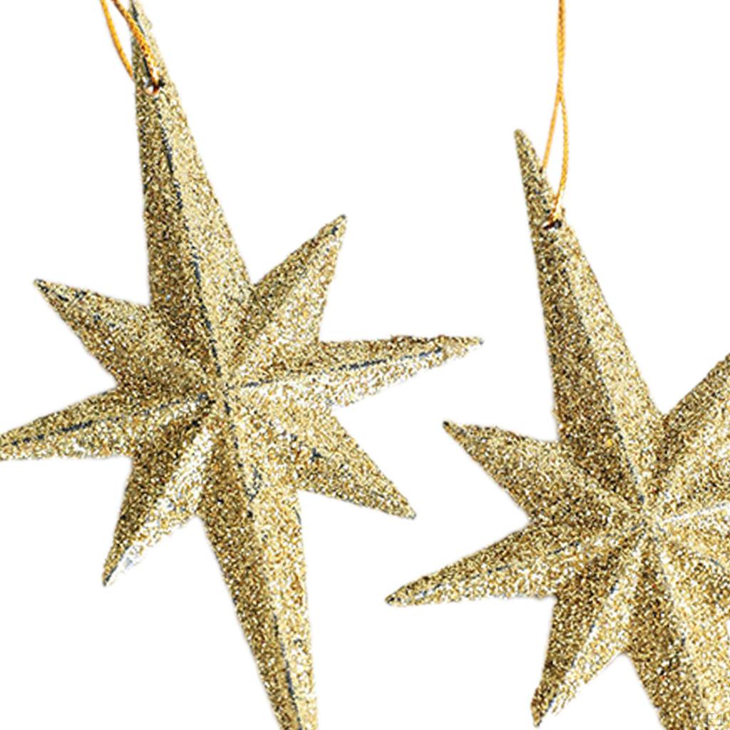 2 Pieces Christmas Glitter Star Pendants Hanging Ornaments Decor for Wedding