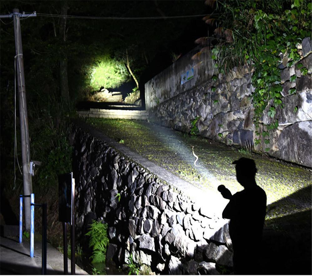 Super Bright LED Camping Flashlight USB Charging Double Head COB Searchlight Hand-held Flashlight Working Spotlight Floodlight