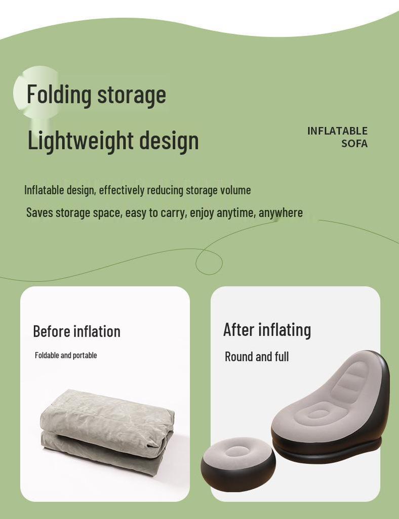 Inflatable Flocked Sofa Bed with Air Cushion for Outdoor Use