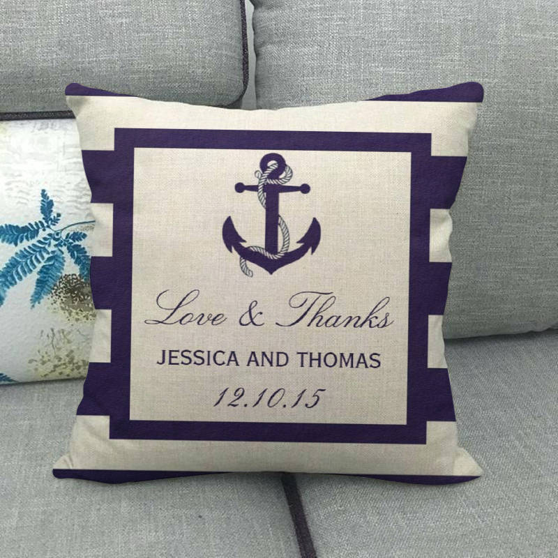 Minimalist Style Anchor For Boats Digital Printing Short Plush Pillow Covers For Car Sofa Office Cushion Cover Home Goods