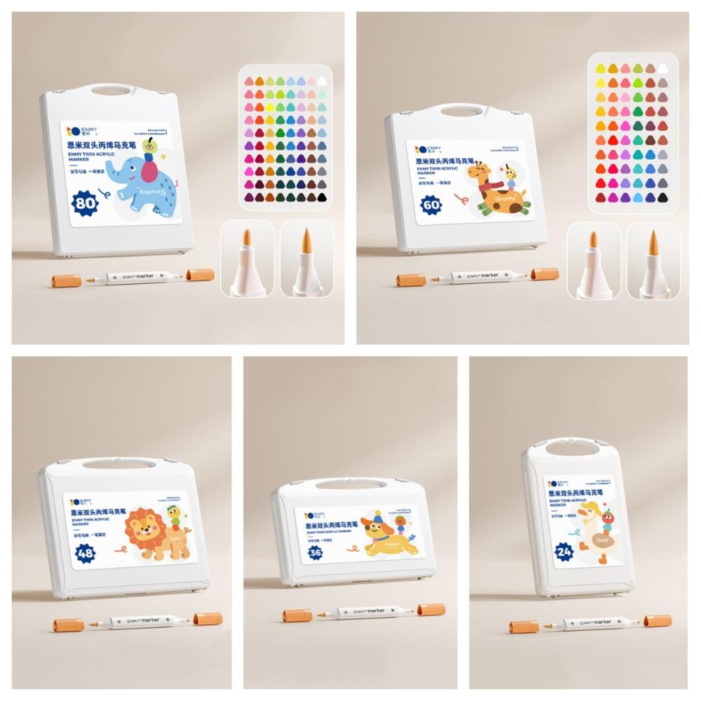 Hook Liner 24/36/48/60/80 Colors Art Marker Pens Child Painting Graffiti Pens DIY Crafts