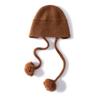 Customized autumn and winter cashmere thickened knitted warm braid hairball men's and women's cashmere caps