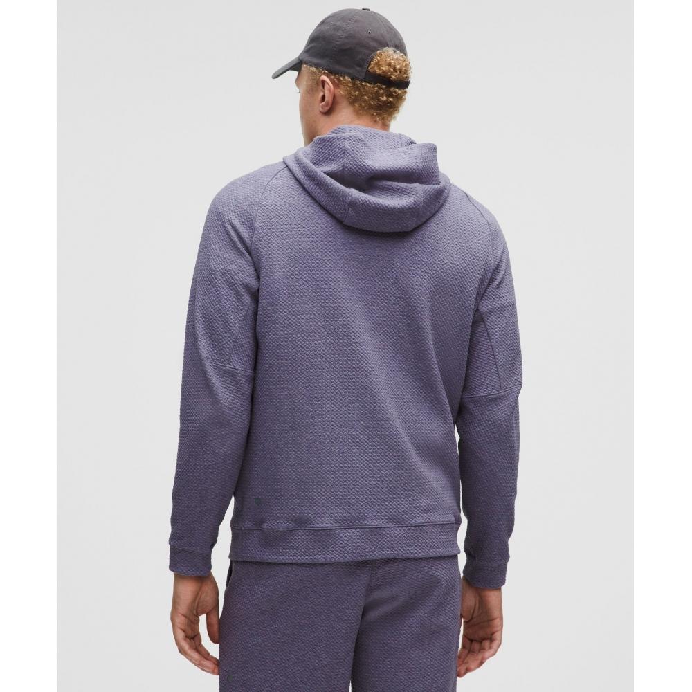 Lululemon Textured Double Knit Cotton Hoodie Heathered Grape Mist Black