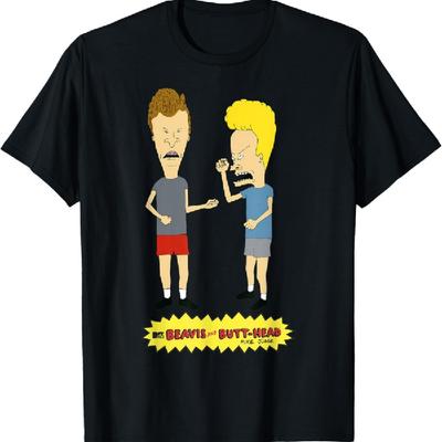 Beavis und Butt-Head Tanzen Einfaches Cartoon-Logo T-Shirt_1