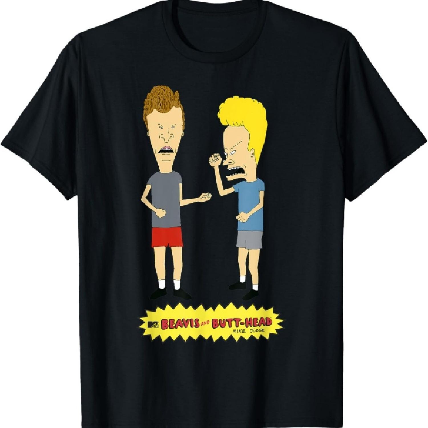 

Beavis and Butt-Head Dancing Simple Cartoon Logo T-Shirt_1 XXXXXL чорний