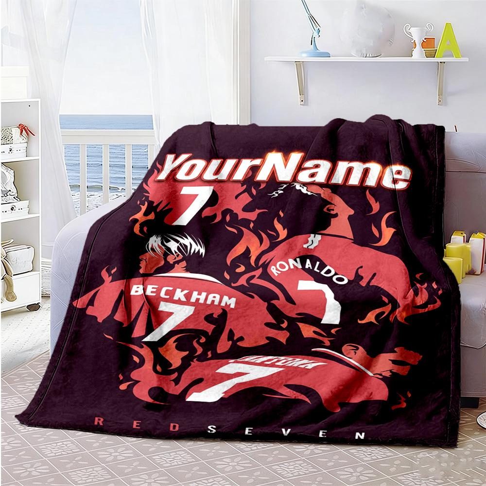 Manchester Customize Your Name Blanket Lightweight Customizable Blanket Warmthful Decor Great for Picnics Living Room Chair Bed All-Season Use