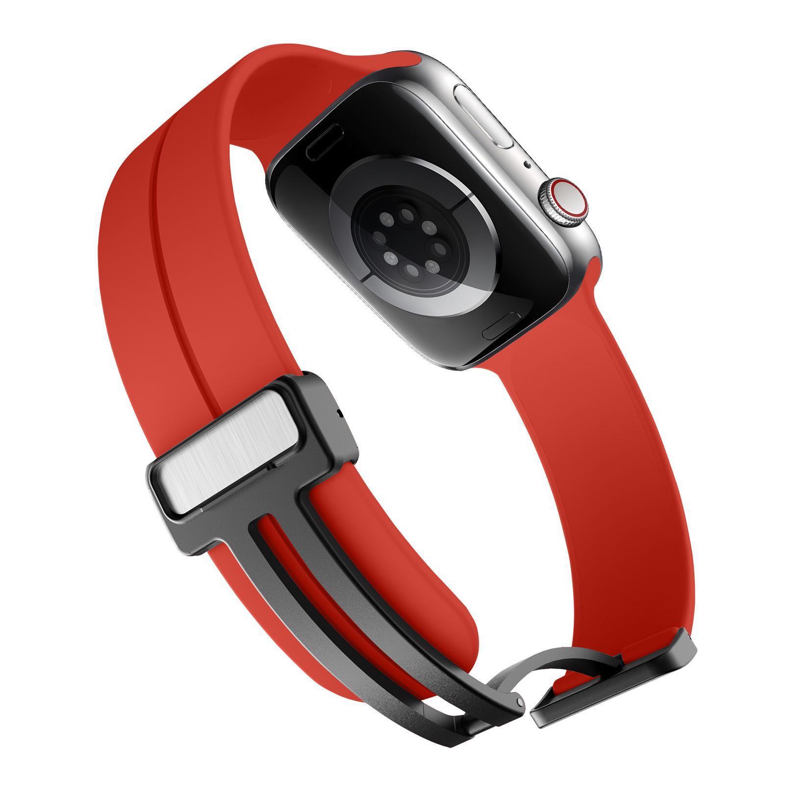 

Магнитный спортивный ремешок, силиконовый ремешок для умных часов Ultra 2 10 46 мм 9 8 7 49 мм 41 мм 45 мм 44 мм 40 мм 42 мм 38 мм 45 мм ремешок для часов Series 6 5 3 2 1 45mm 44mm 42mm 49mm 46mm