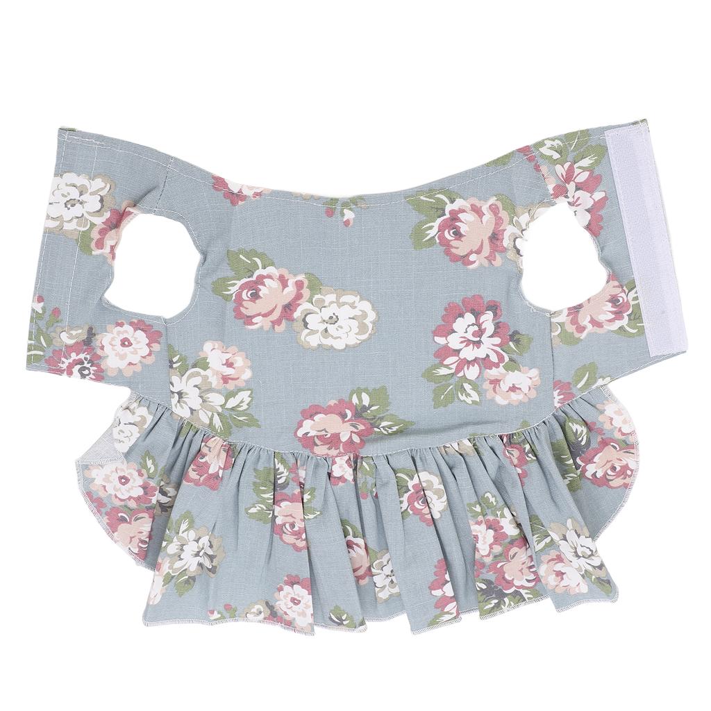 Pet Floral Dress Breathable Cotton Dog Sundress for Daily Wear Party Wedding WalkingM