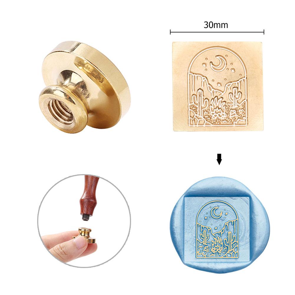 Round-shaped Enamel Copper Head Classic Vintage Wax Sealing Copper Head DIY Manual Account Invitation Envelope for Wedding Card