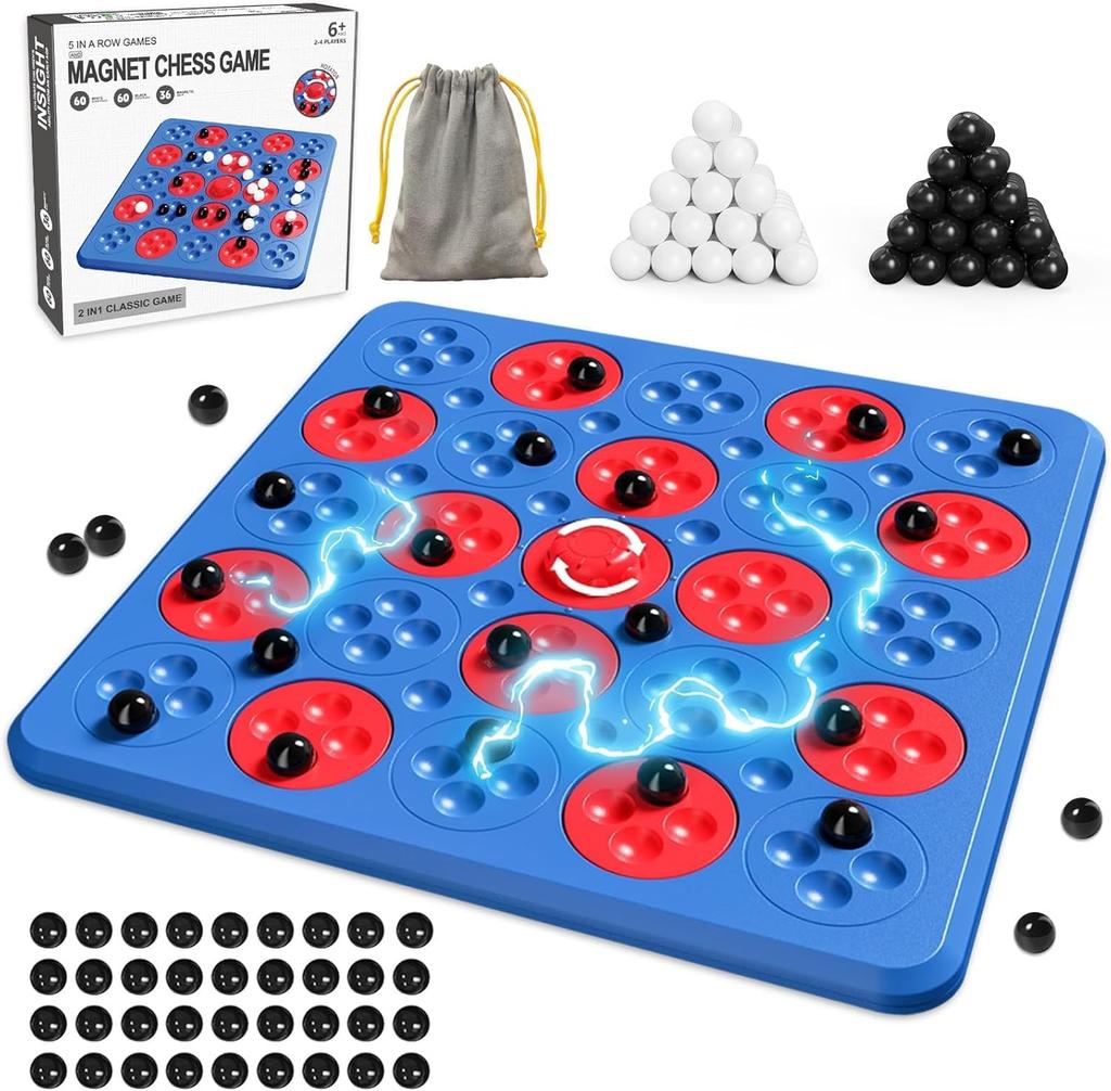 HMshuo Magnetic Ball Educational Board Competitive Brain Training Table Ages Blue Gomoku, Toy, Renju, Game, Game, Toy, Game, 6+,