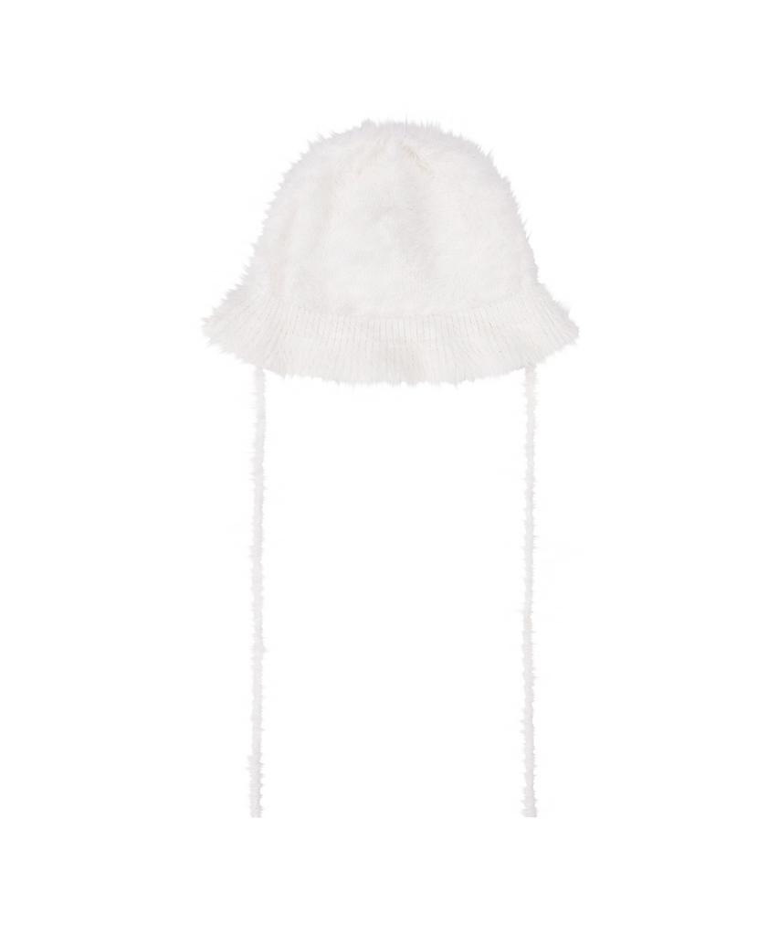 Bajal Hairy Cloche Hat White