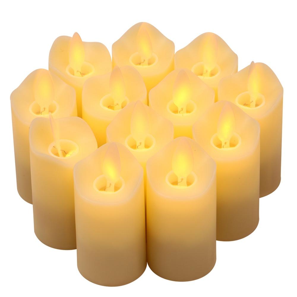 With Base LED Candles Warm Yellow Lighting Votive Candle Safe Artificial Candle Flame-Free