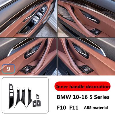 For BMW 10-16 5 Series F10 F11 Door Inner Door Handle Carbon Fiber Pattern Decorative Cover Interior