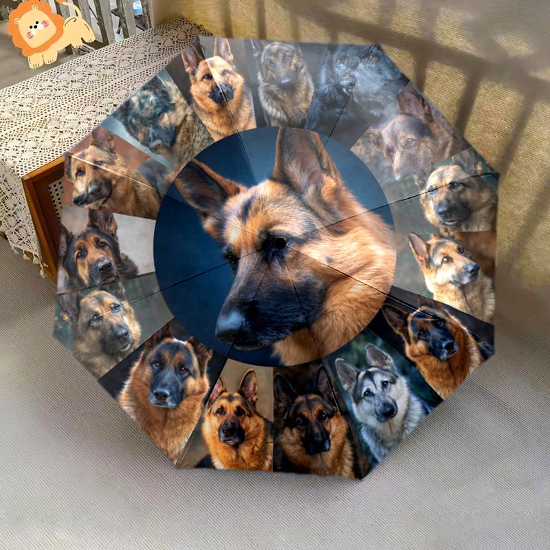1 PC Automatic Folding Umbrella - German Shepherd Pattern, Portable & Foldable Design with 8 Ribs, Christmas Birthday Gifts