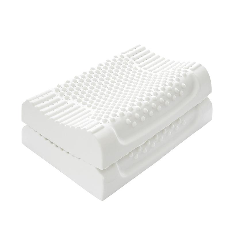3D Convex Particle Massage Latex Pillow Cervical Spine Protection and Sleep Aid Pillow Core High Rebound Non Deformable Headrest, Dry and Breathable