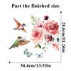Hummingbird Flower Toilet Sticker Self-Adhesive Bathroom Waterproof Decoration Removable Wall Art
