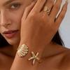 Vacation Style Shell & Starfish Open Adjustable Women's Arm Ring