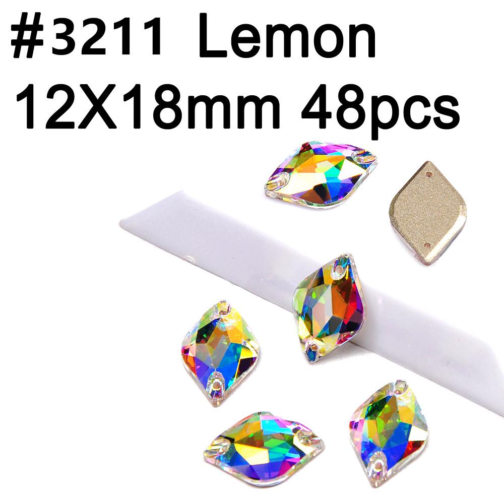 Yanruo AB Color Sew on Glass Crystal Sewing  Rhinestone Crystal Flat Back Rhinestone for Dresses