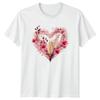 Pink Floral Heart Graphic Tee Womens T-Shirt Mens Top Unisex Style