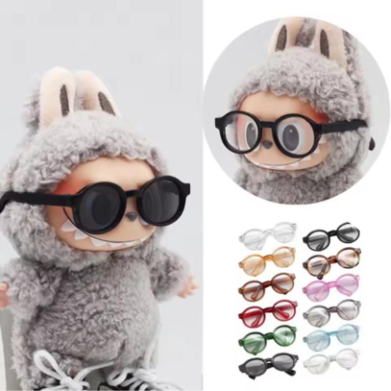 High Quality 6.5/9cm Transparent Plastic Glasses for 1/8 1/6 1/3 1/4 BJD for Labubu MSD SD Plush for EXO Doll Sun Glasses