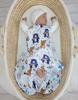 Rounded cotton sleeping bag for children S 0-6 months summer TOG 1.0 - navy blue teddy bears