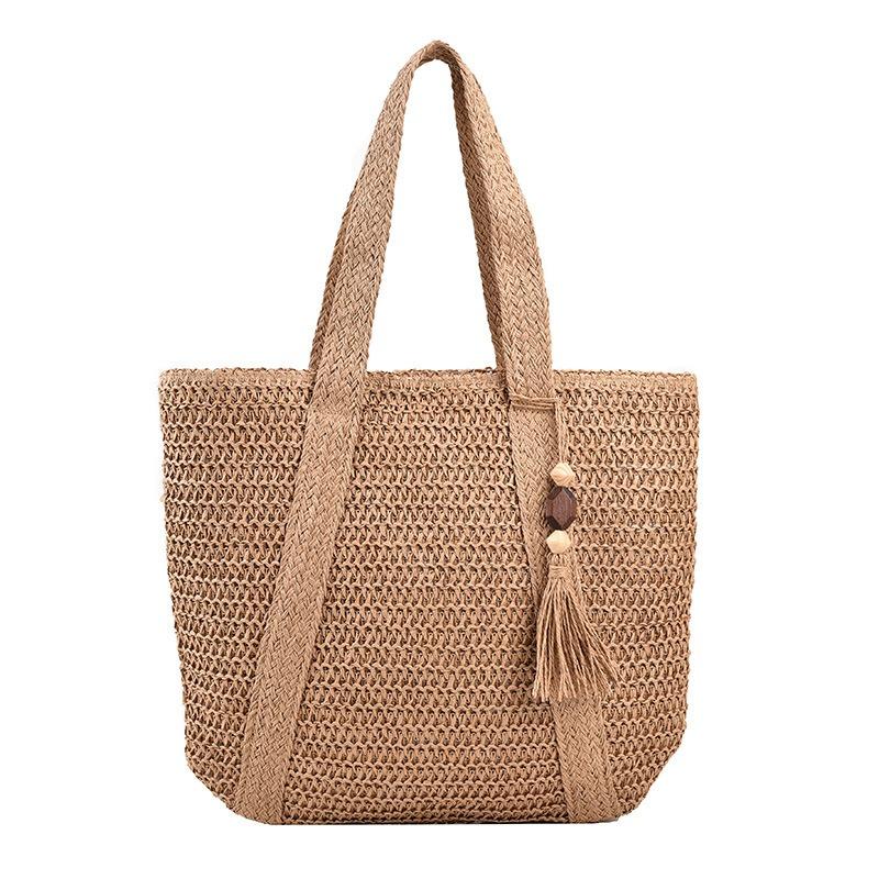 Seaside Holiday Wind Large Capacity Straw Braided Summer Braided Bag Fashion Casual All-in-one Shoulder Tote Bag