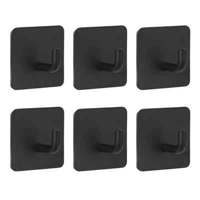 6Pcs Wall Storage Hooks Strong Load-bearing Punch Free Simple Installation Self-Adhesive Stainless Steel Hooks Set