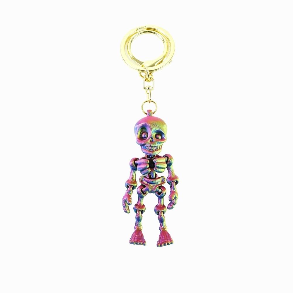Articulated Joints Articulated Skeleton Key Ring 3D Printing Skull Bag Pendant  Car Keys