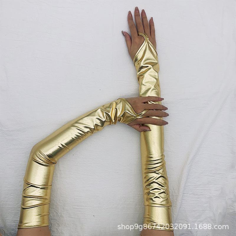 Lacklederbeschichtete Hakenfingerhandschuhe Sexy Damen Flirtende Dessous Erwachsene Paare Weihnachtshandschuhe