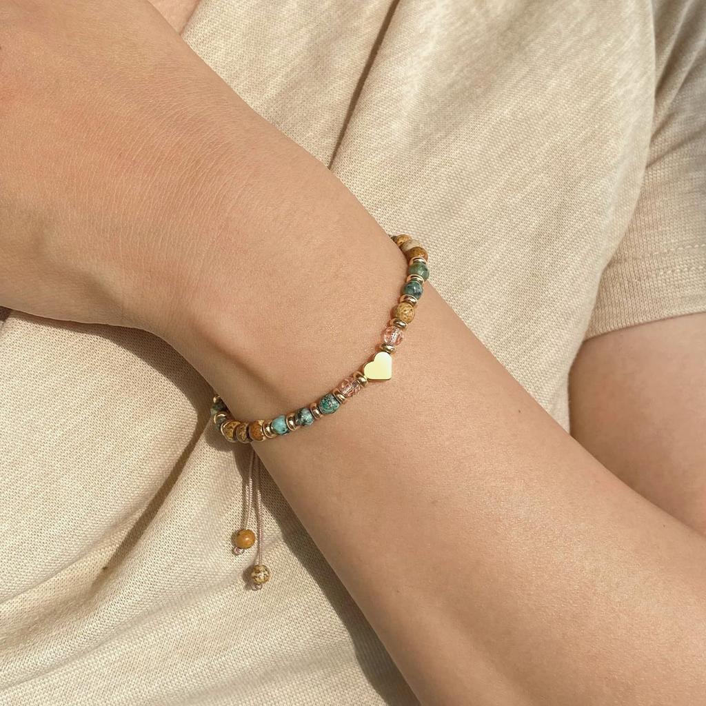 Trendy Natural Stone Bracelet Adjustable Wristchain Fashionable Wristband Accessory for Everyday Wear and Event