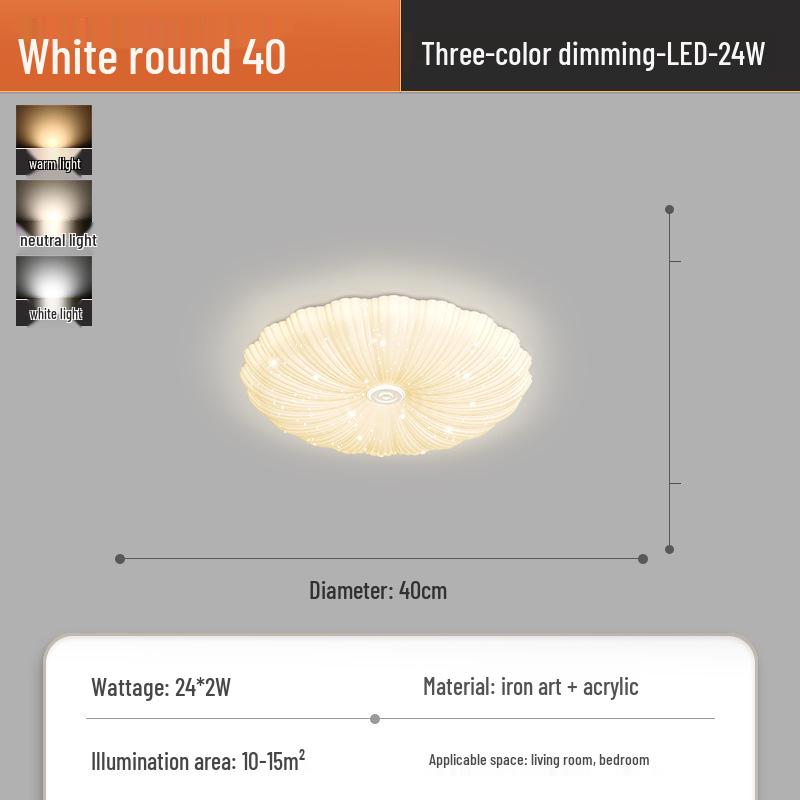 

Nordic Minimalist Ceiling Light - Modern Artistic Design for Master Bedroom Eye Protection, Flicker-Free, Three-Color Light