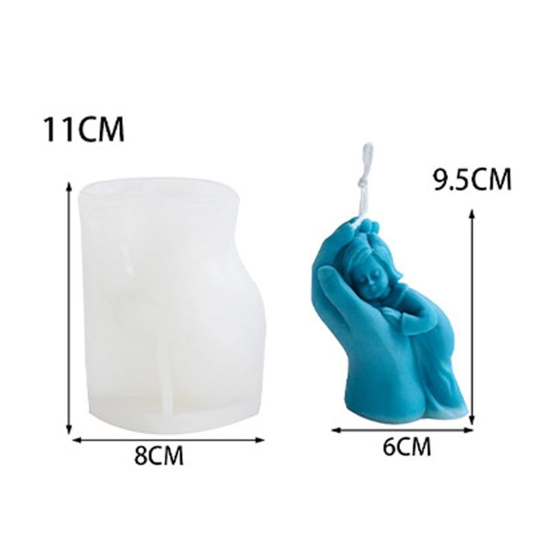 Sleeping Baby Silicone Mold Candle Mold Non-stick Easy to De-mold for Making Plaster Candle Cake Fondant Decorations