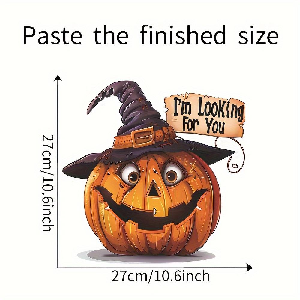 

1PC Halloween Pumpkin Witch Hat Toilet Cover Stickers Horror Self-Adhesive Home Decoration PVC Stickers Restroom Decor (as the picture,27x27CM)