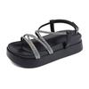 Grape mother summer new platform sandals women wear small height increase fairy style versatile sparkling rhinestone sandals